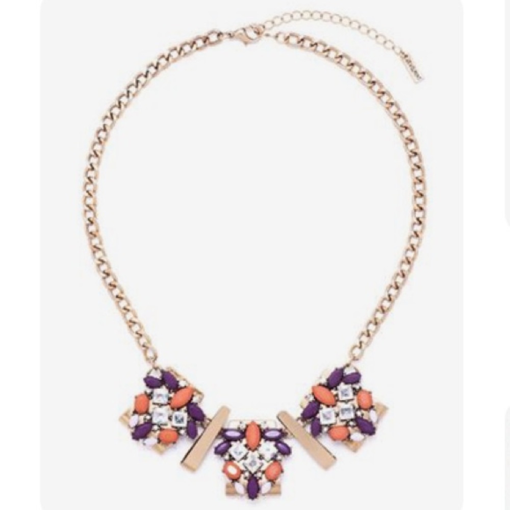 Purple Pink Gold Jewelmint Statement Necklace